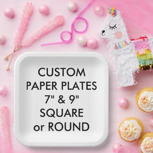 カスタムパーソナライズされた角紙プレート- 9"大 ペーパープレート (パーティー)