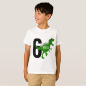 カスタムパーソナライズされた誕生日恐竜 Tシャツ (正面フル)