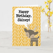 カスタムパーソナライズされた誕生日 カード (黄色い花)