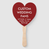 カスタムパーソナライズされた赤いハート結婚のファン ハンドファン (正面)