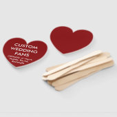 カスタムパーソナライズされた赤いハート結婚のファン ハンドファン (組立なし)