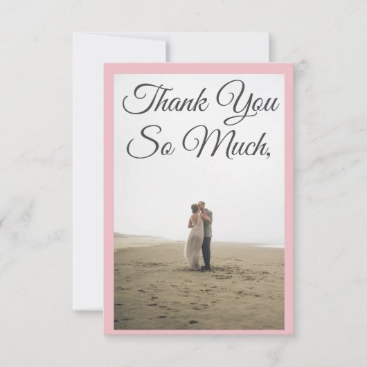 カスタムパーソナライズされた赤面 サンキューカード (正面)