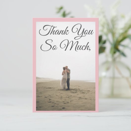 カスタムパーソナライズされた赤面 サンキューカード (スタンド正面)