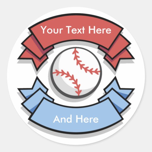 カスタムパーソナライズされた野球 ラウンドシール (正面)
