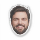 カスタムパーソナライズされた顔切り出しおもしろい シール (正面)