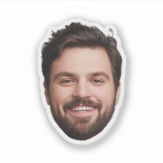 カスタムパーソナライズされた顔切り出しおもしろい シール (正面)