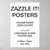 カスタムパーソナライズされた11"x17"半光沢ポスター ポスター (正面)