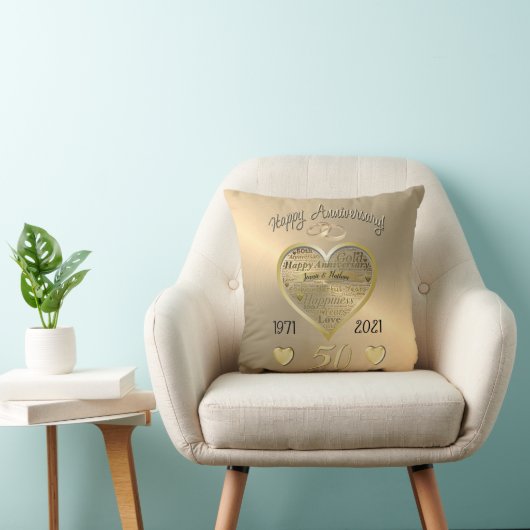 カスタムパーソナライズされた50結婚周年 クッション (椅子)