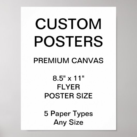 カスタムパーソナライズされた8.5インチx 11インチCanvasポスター空白の ポスター (正面)