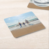 カスタムパーソナライズされた スクエアペーパーコースター (アングル)