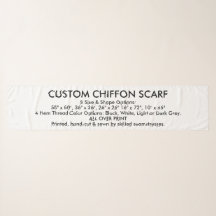 カスタムパーソナライズされたCHIFFON SCARF - 16インチx 72インチ