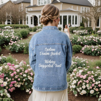 カスタムパーソナライズされたDenim Jacket - HISTORYフォント デニムジャケット