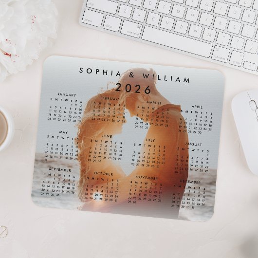 カスタムパーソナライズされたFamily Photo 2024カレンダー マウスパッド