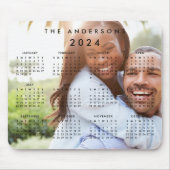 カスタムパーソナライズされたFamily Photo 2024カレンダー マウスパッド (正面)