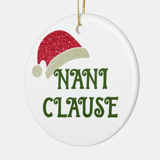 カスタムパーソナライズされたGranda Santa Clause Christmas セラミックオーナメント (左)