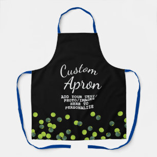 カスタムパーソナライズされたGreen Bubbles Black Chef エプロン