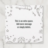 カスタムパーソナライズされたHappy Cute Apple with school s フェイバータグ (裏面)