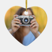 カスタムパーソナライズされたNonna写真クリスマス飾り セラミックオーナメント (正面)