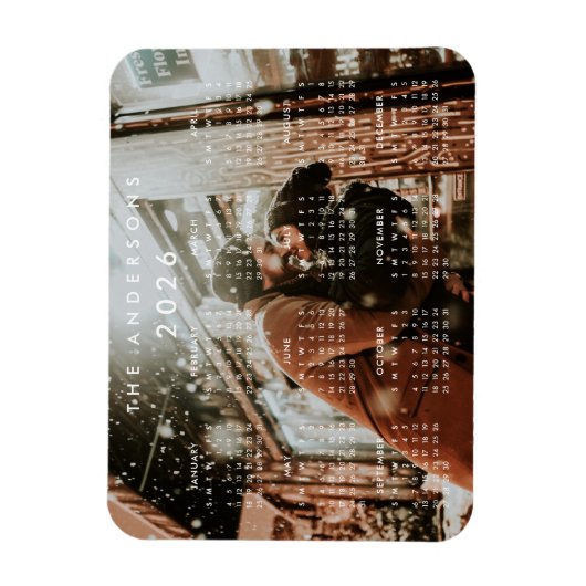 カスタムパーソナライズされたPhoto 2024カレンダー マグネット (縦)