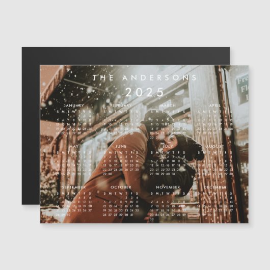 カスタムパーソナライズされたPhoto 2025カレンダー磁石 (正面/裏面)