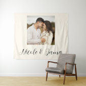 カスタムパーソナライズされたPhoto Backdrop婚約 タペストリー (インサイチュ(横))
