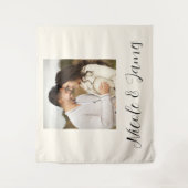 カスタムパーソナライズされたPhoto Backdrop婚約 タペストリー (正面)