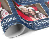 カスタムパーソナライズされたPhoto Collageクリスマス ラッピングペーパー (ロールコーナー)
