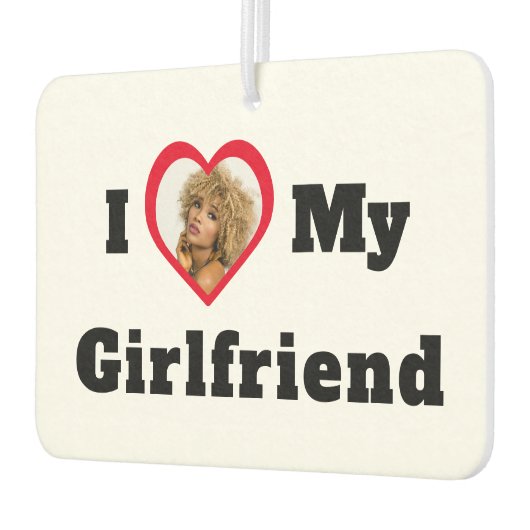 カスタムパーソナライズされたPhoto I love My Girol カーエアーフレッシュナー (左)