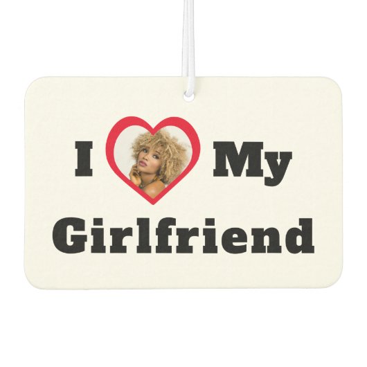 カスタムパーソナライズされたPhoto I love My Girol カーエアーフレッシュナー (正面)