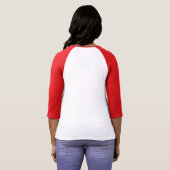 カスタムパーソナライズされたRED 3/4スリーブラグラン Tシャツ (裏面フル)