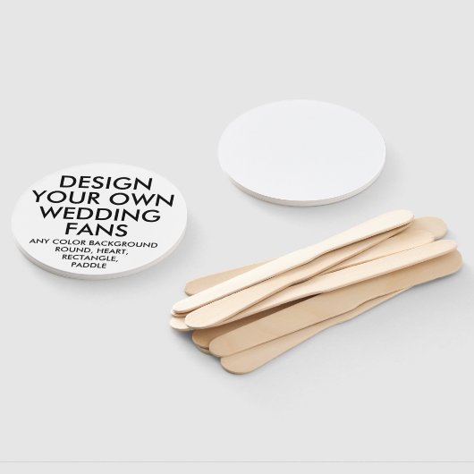 カスタムパーソナライズされたROUND WHITE結婚's FANS (10) ハンドファン (組立なし)
