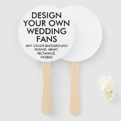 カスタムパーソナライズされたROUND WHITE結婚's FANS (10) ハンドファン (正面&裏面)