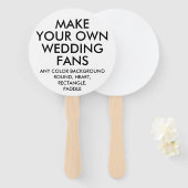 カスタムパーソナライズされたROUND WHITE結婚's FANS (10) ハンドファン (正面&裏面)