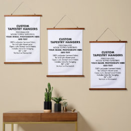 カスタムパーソナライズされたTAPESTRYハンガー26"x36" (x3) 吊り下げ型タペストリー