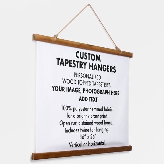 カスタムパーソナライズされたTAPESTRY HANGERS 36"x26" 吊り下げ型タペストリー (傾斜あり)