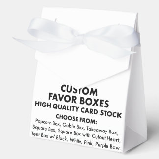 カスタムパーソナライズされたTent Favor Boxes, White Ribbon フェイバーボックス