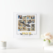 カスタムパーソナライズされたWe Love You Mom Photos スクエア壁時計 (ホーム)