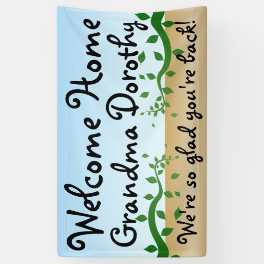 カスタムパーソナライズされたWelcome Home Sign 横断幕 (縦)