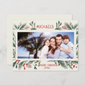 カスタムパーソナライズされたX-mas写真 シーズンカード (正面/裏面)