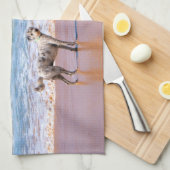 カスタムパーソナライズされたYour Pet Photoキッチンタオル キッチンタオル (四つ折り)