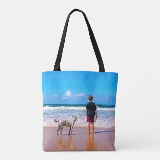 カスタムパーソナライズされたYour Pet Photo Tote Bag トートバッグ (裏面)