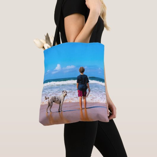カスタムパーソナライズされたYour Pet Photo Tote Bag トートバッグ (クローズアップ)