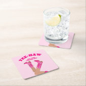 カスタムパーソナライズカウガールブーツ スクエアペーパーコースター (インサイチュ)