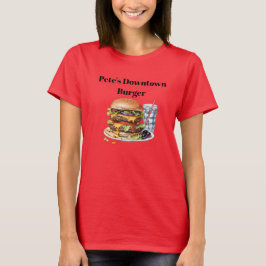 カスタムパーソナライズドバーガーレストランダイナー名 Tシャツ