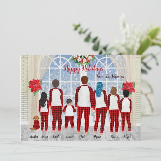 カスタムパーソナライズポートレートクリスマスカード 招待状 (スタンド正面)