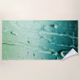 カスタムパーソナライズ ブルー しずく バチェロレッテ ビーチタオル