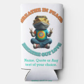 カスタムパーソナライズBohoひげドラゴンヒッピー スリム缶クーラー (裏面)