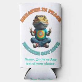 カスタムパーソナライズBohoひげドラゴンヒッピー スリム缶クーラー