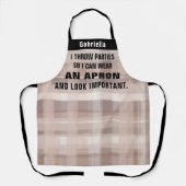 カスタムパーティーおもしろい料理宿主ブラウン黒葉樹 エプロン (正面)