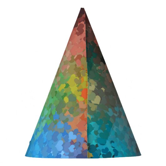 カスタムパーティーカラフルハートトレンディーテンプレート パーティーハット (裏面)